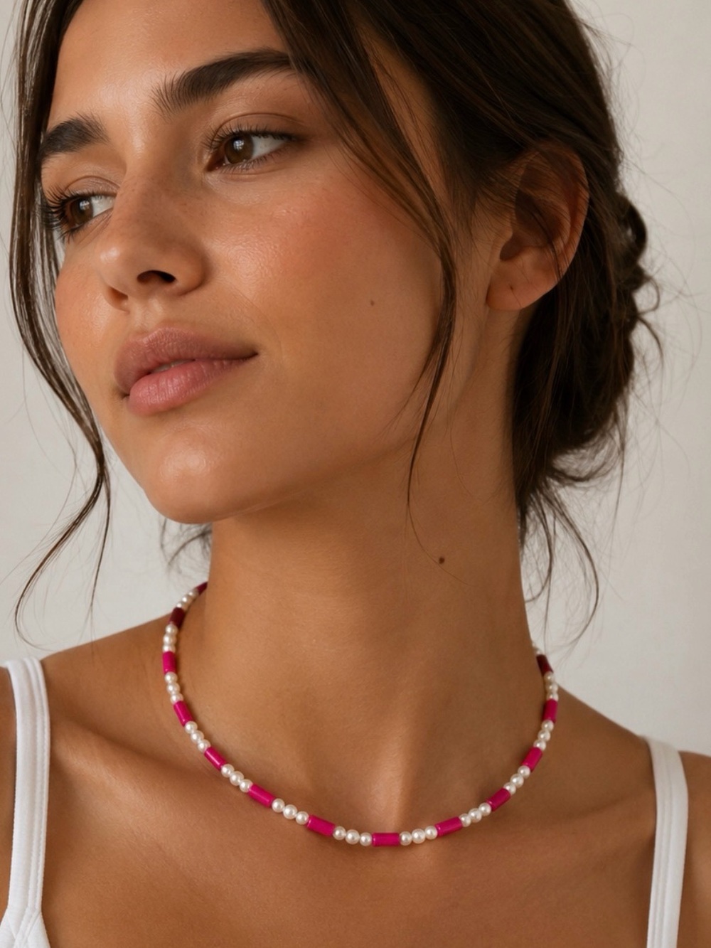 Roxanne Assoulin On Glass Faux Pearl Bead Collar Necklace. Authentic. NEW